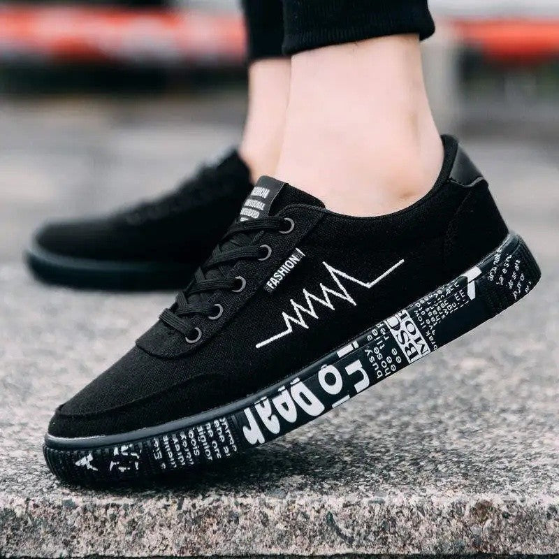 Sapatos de lona casuais masculinos primavera outono na moda calçados únicos es