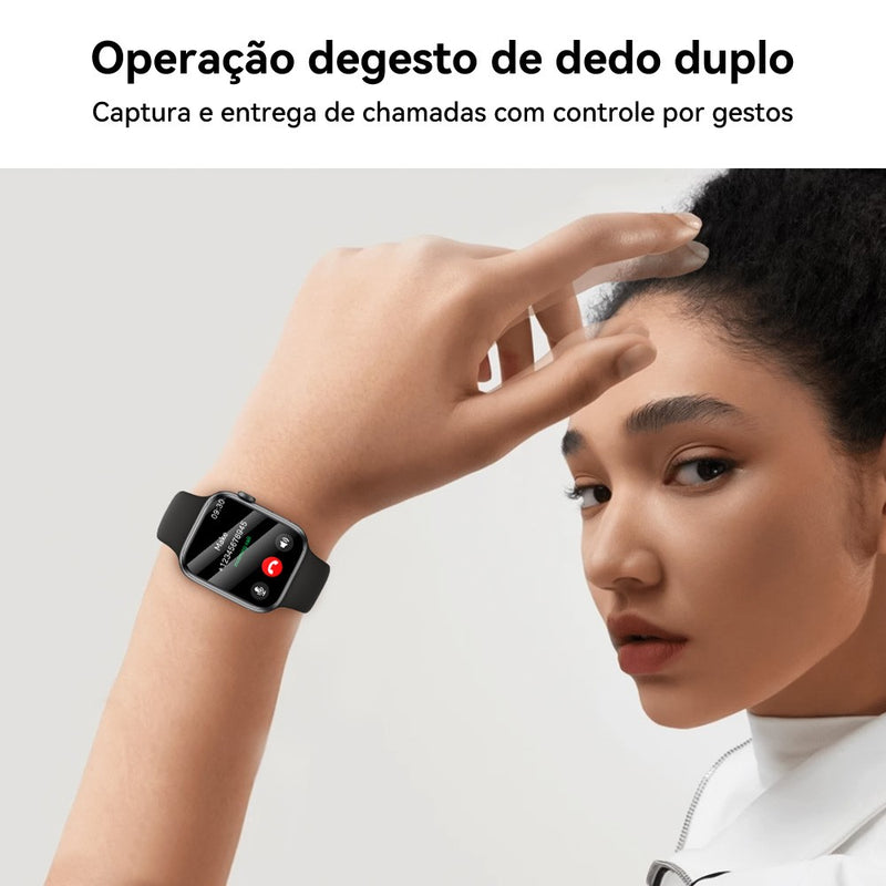 Relógio inteligente série 9 amoled smartwatch masculino 2024 nfc gps rastreado