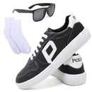 Tênis Masculino Casual Esportivo Conforto em Sintético com Meia e Óculos de S