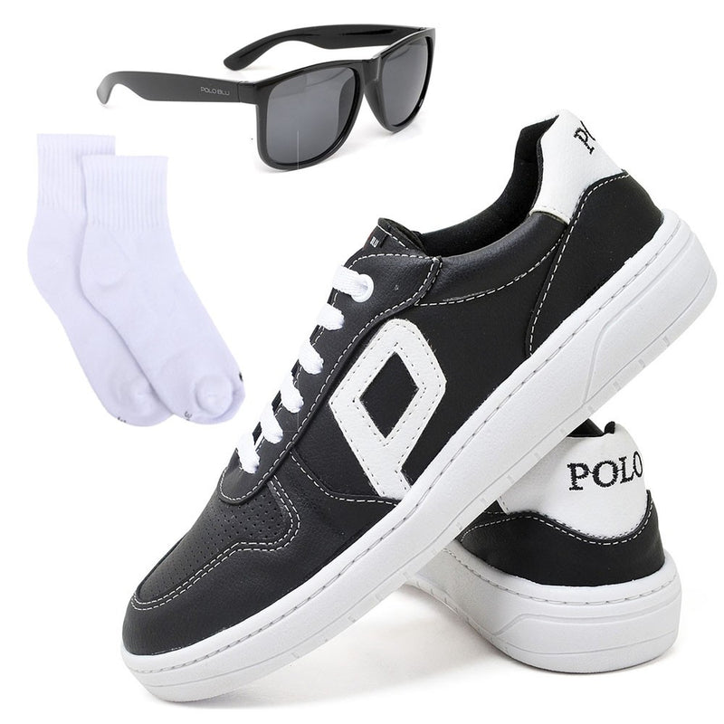 Tênis Masculino Casual Esportivo Conforto em Sintético com Meia e Óculos de S