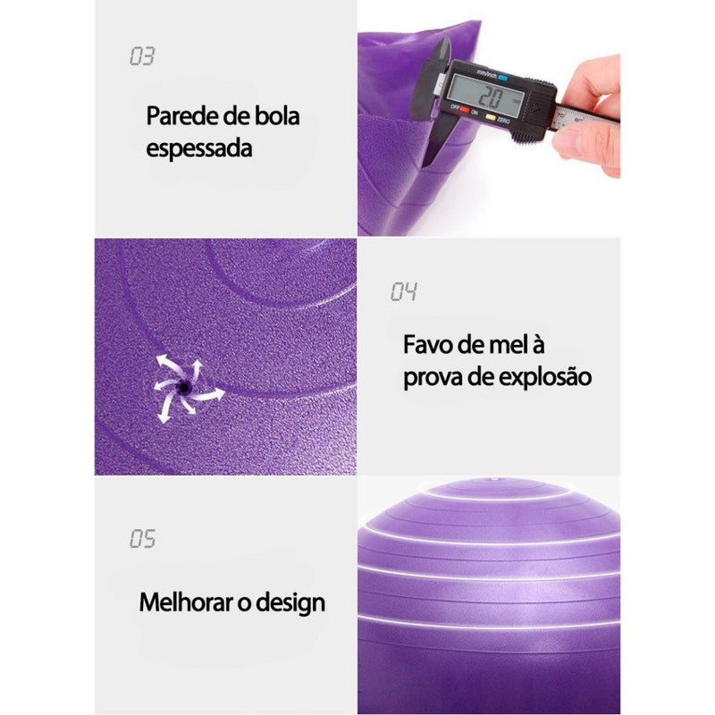 Bola de Pilates Yoga Abdominal 55/65 cm Fitness Profissional