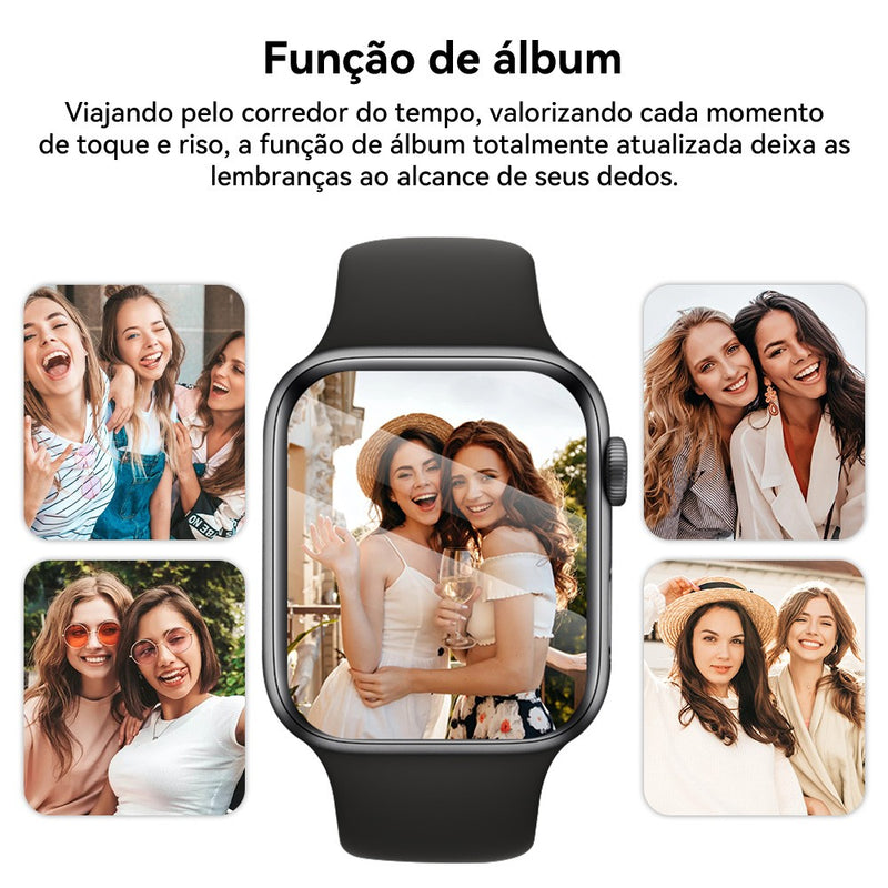 Relógio inteligente série 9 amoled smartwatch masculino 2024 nfc gps rastreado