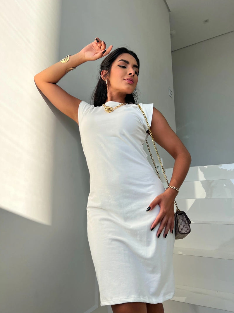 Vestido feminino de algodão sem mangas, cor sólida, alta elasticidade, vestido