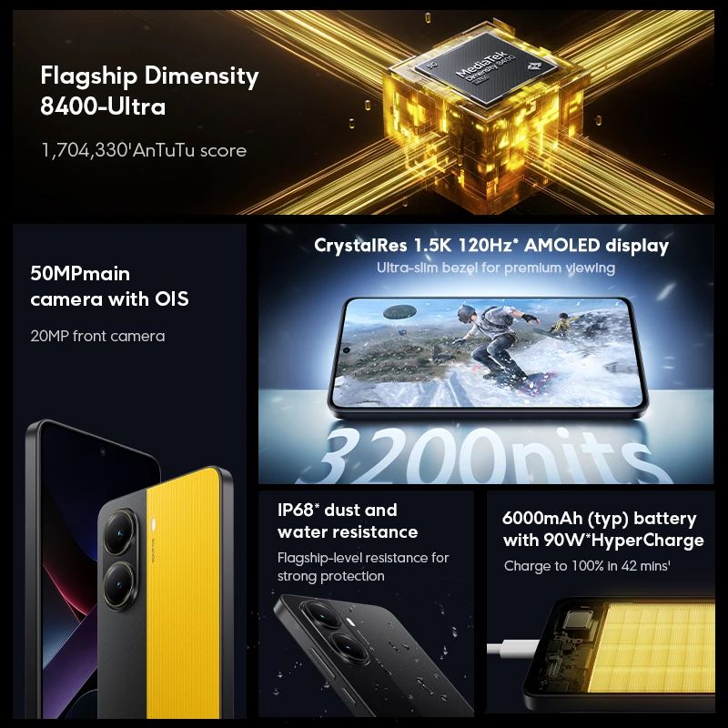 Versão global poco x7 pro smartphone dimensão 8400-ultra 6.67&quot; 120hz disp