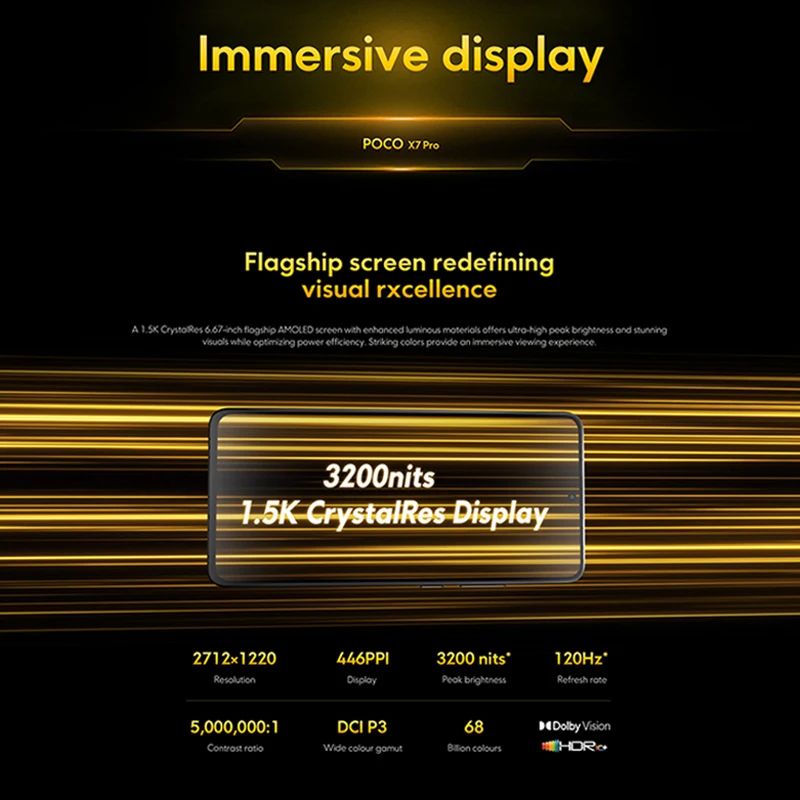 Versão global poco x7 pro smartphone dimensão 8400-ultra 6.67&quot; 120hz disp