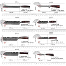 Laser damasco faca de cozinha cutelo carne frutas pão faca churrasco desossa fa