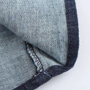 Primavera nova série 1975 denim midi vestido com lapela zíper lateral moda rug