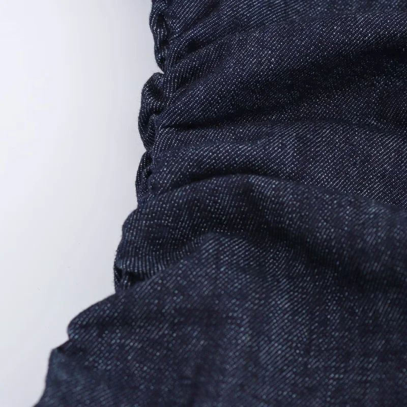 Primavera nova série 1975 denim midi vestido com lapela zíper lateral moda rug