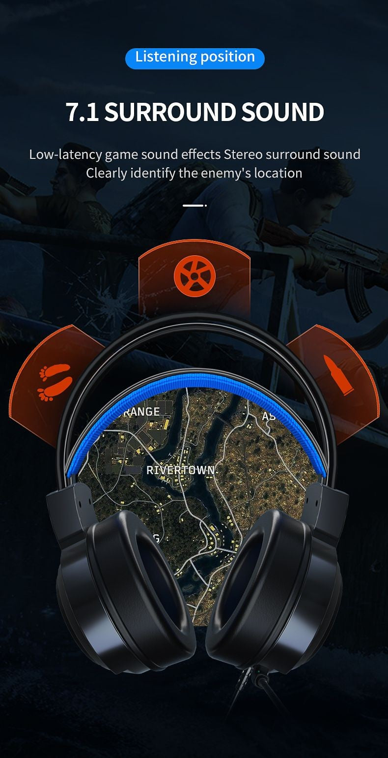 G58 g60 fone de ouvido para jogos 7.1 estéreo svirtual surround baixo fone de o