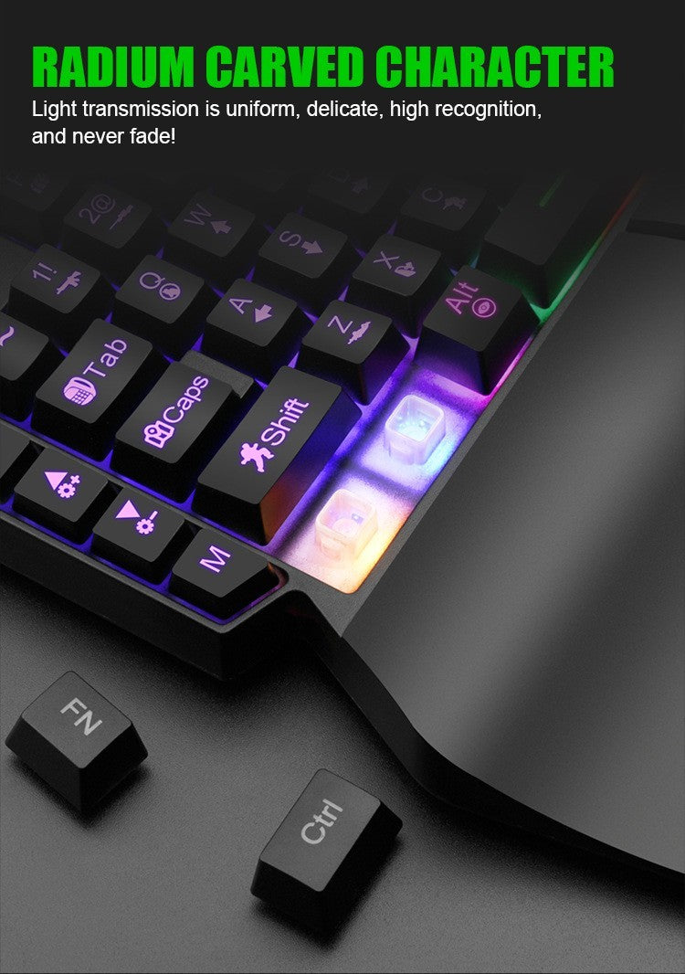 35 teclas com uma mão mini teclado para jogos usb ultra-fino com fio backlight
