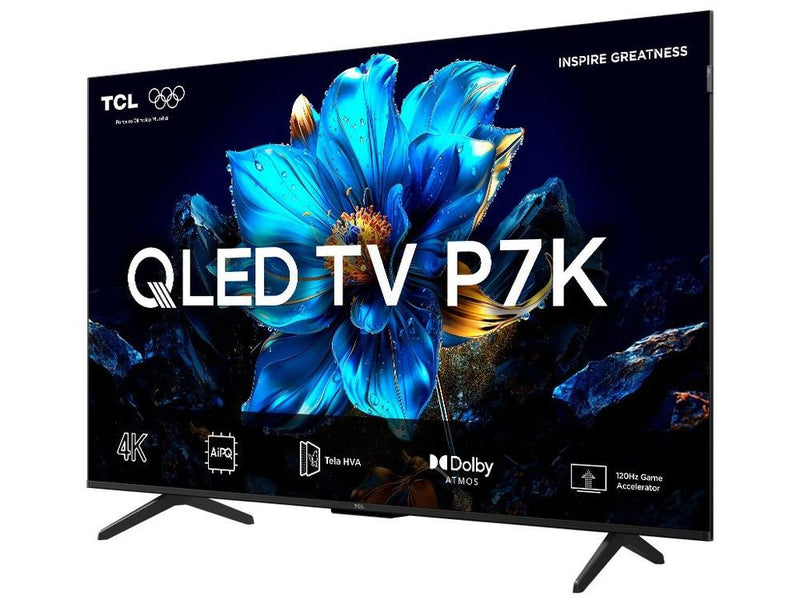 Smart TV 50&quot; TCL 4K UHD QLED 50P7K Google TV AiPQ Google Assistente 3 HDMI