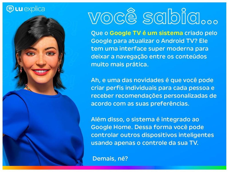 Smart TV 50&quot; TCL 4K UHD QLED 50P7K Google TV AiPQ Google Assistente 3 HDMI