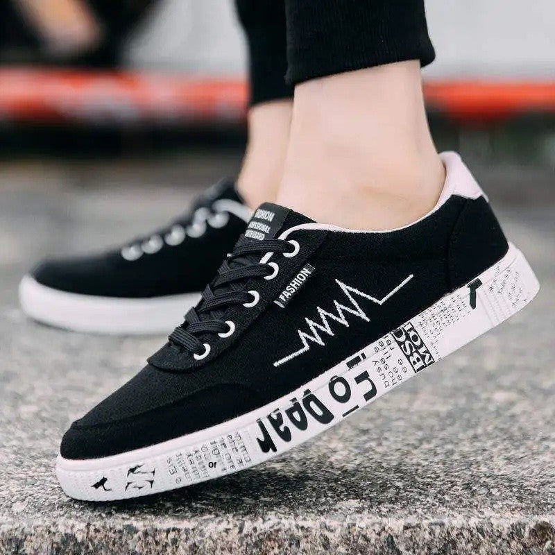 Sapatos de lona casuais masculinos primavera outono na moda calçados únicos es