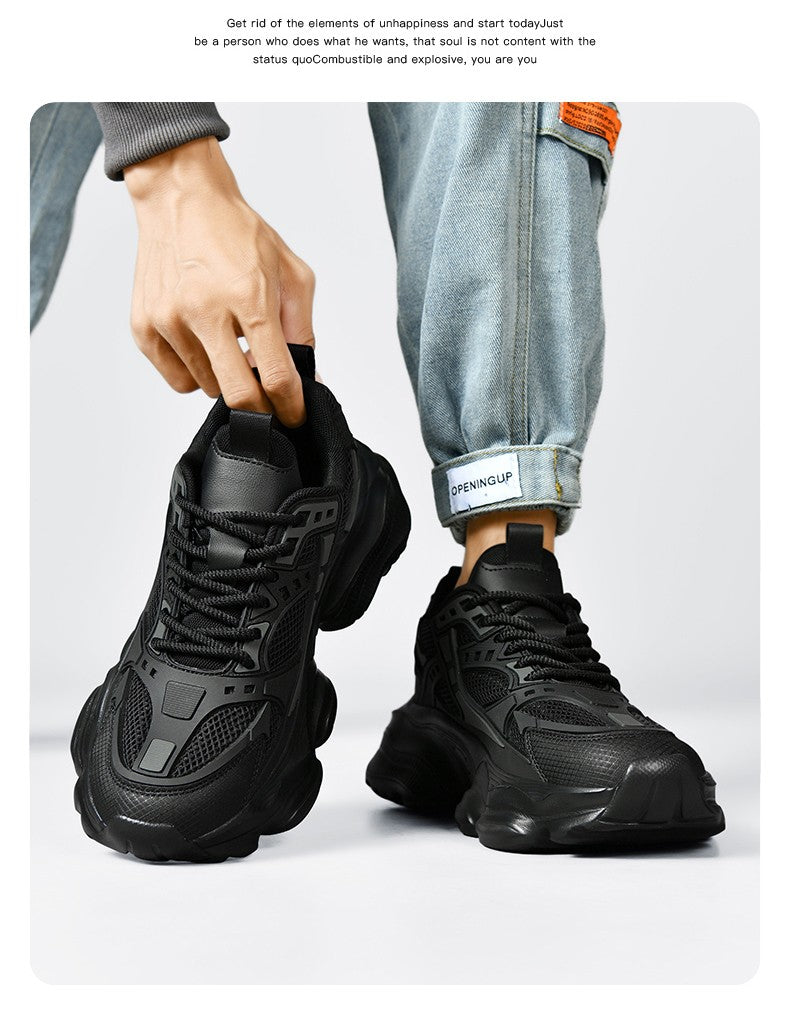 Tênis masculino casual atlético tênis de caminhada masculino preto alta quali