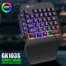 35 teclas com uma mão mini teclado para jogos usb ultra-fino com fio backlight
