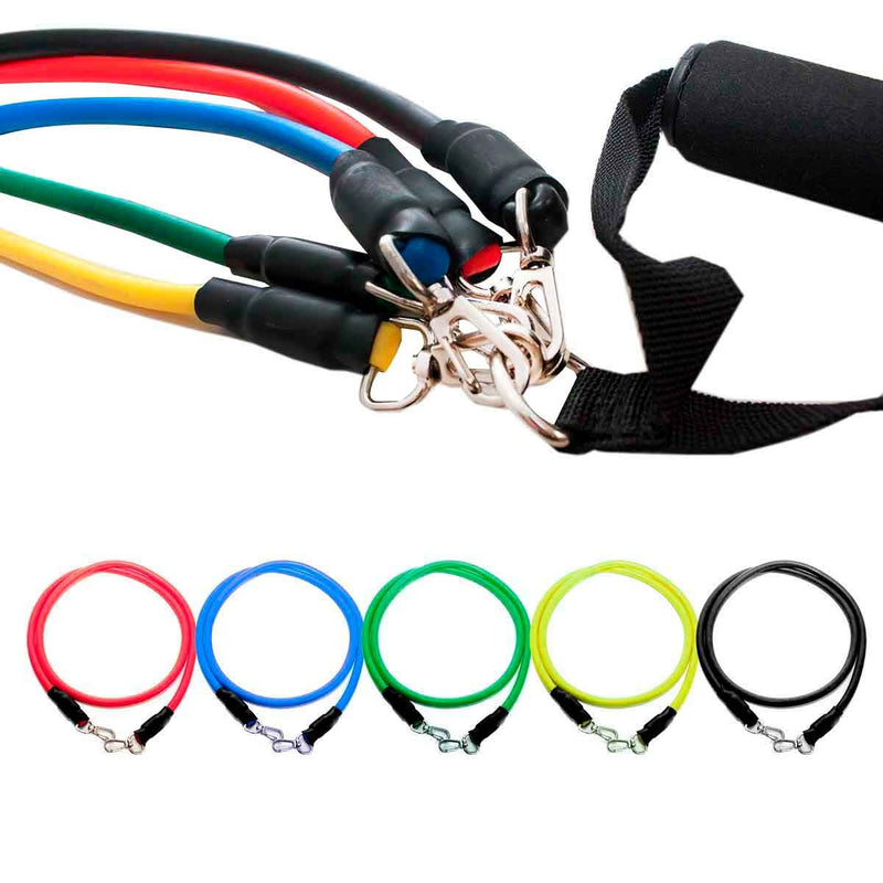 Kit 11 Elásticos Extensores Treino Funcional Academia Em Casa Ginastica Muscula