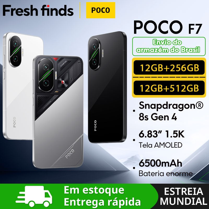?Estreia mundial?POCO F7 5G Smartphone Snapdragon 8s Gen 4 NFC 256GB 512GB 6,83